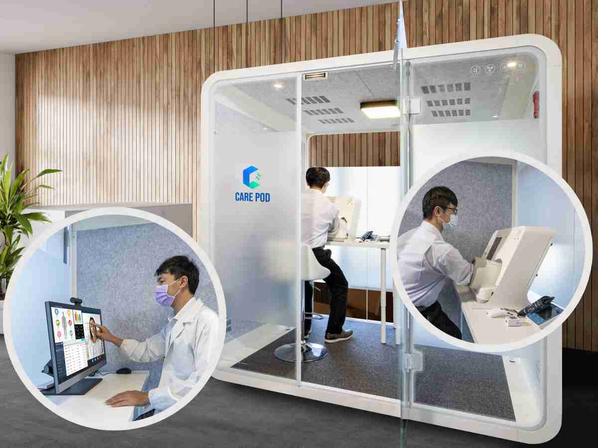 达擎于医疗科技展中展出＂远距诊疗舱＂，，，，以因应医疗数字化及社会高龄化趋势下、、复诊及慢性病患等族群对于远距看诊需求逐渐升高所推出的创新整合方案。。。。多功能合一、、、高隐私性的远距诊疗舱可根据病患端与医师端的不同需求，，提供弹性化及客制化功能，，，，节省医生和病患的精力及时间